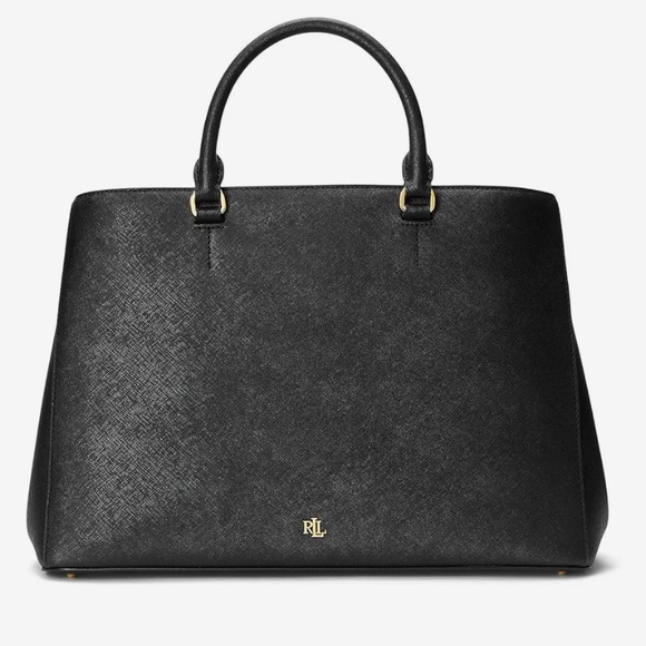 LAUREN Ralph Lauren Crosshatch Leather Large Hanna Satchel - Picture 3 of 6